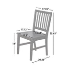 Sedie da pranzo con schienale a doghe in legno massiccio (set da 4)