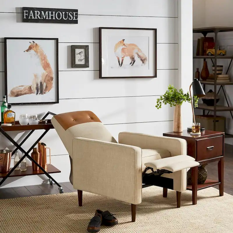 Leo Two-tone Push-back Recliner Chair by  Classic