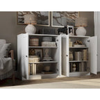 Madia 100% Legno Massello con Ante in Vetro o Legno Massello di - 64 x 35,75