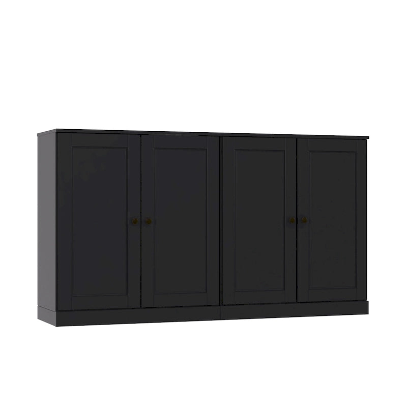 Madia 100% Legno Massello con Ante in Vetro o Legno Massello di - 64 x 35,75