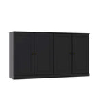 Madia 100% Legno Massello con Ante in Vetro o Legno Massello di - 64 x 35,75