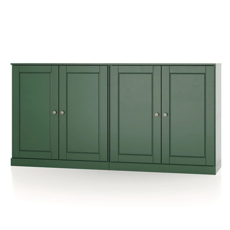 Madia 100% Legno Massello con Ante in Vetro o Legno Massello di - 64 x 35,75