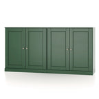 Madia 100% Legno Massello con Ante in Vetro o Legno Massello di - 64 x 35,75