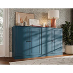 Madia 100% Legno Massello con Ante in Vetro o Legno Massello di - 64 x 35,75