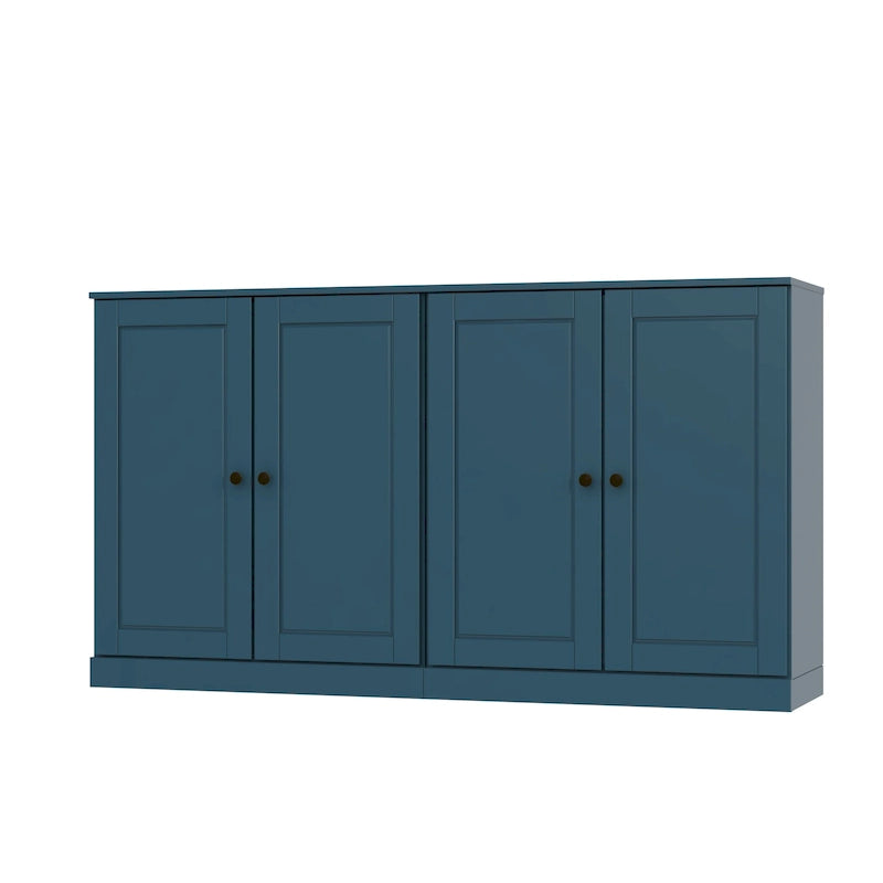 Madia 100% Legno Massello con Ante in Vetro o Legno Massello di - 64 x 35,75