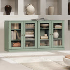 Madia 100% Legno Massello con Ante in Vetro o Legno Massello di - 64 x 35,75