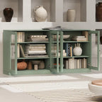 Madia 100% Legno Massello con Ante in Vetro o Legno Massello di - 64 x 35,75