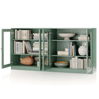 Madia 100% Legno Massello con Ante in Vetro o Legno Massello di - 64 x 35,75