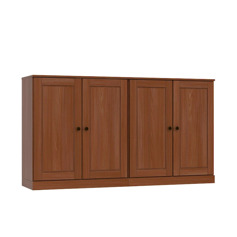 Madia 100% Legno Massello con Ante in Vetro o Legno Massello di - 64 x 35,75