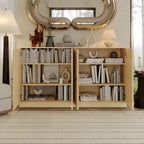Madia 100% Legno Massello con Ante in Vetro o Legno Massello di - 64 x 35,75