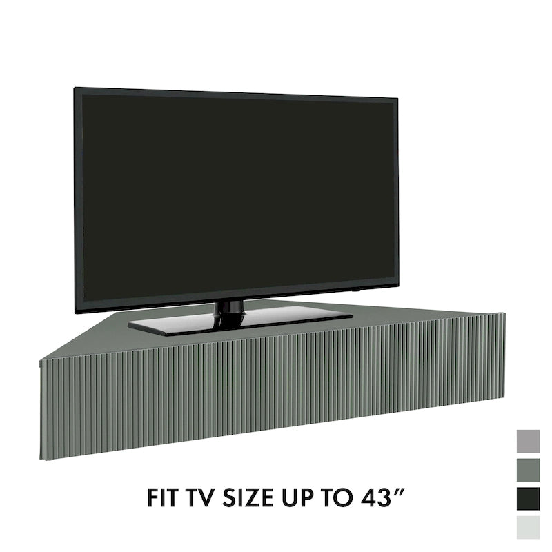 Mobile TV da angolo galleggiante a 3 ripiani Transitional da 47 pollici