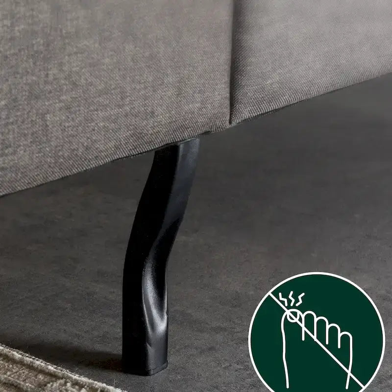 Struttura letto imbottita con bottoni trapuntati grigio scuro - California King