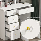 Tavolo da Trucco con Luci LED, Specchio e Sgabello