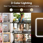 Tavolo da Trucco con Luci LED, Specchio e Sgabello