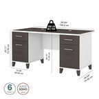 Scrivania da ufficio 60W con cassetti