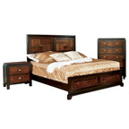 Sigh Rustic Walnut Solid Wood 3-piece Bedroom Set