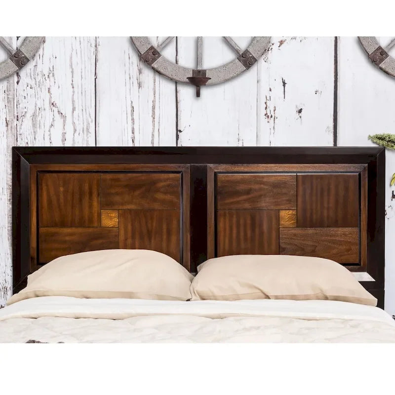 Sigh Rustic Walnut Solid Wood 3-piece Bedroom Set