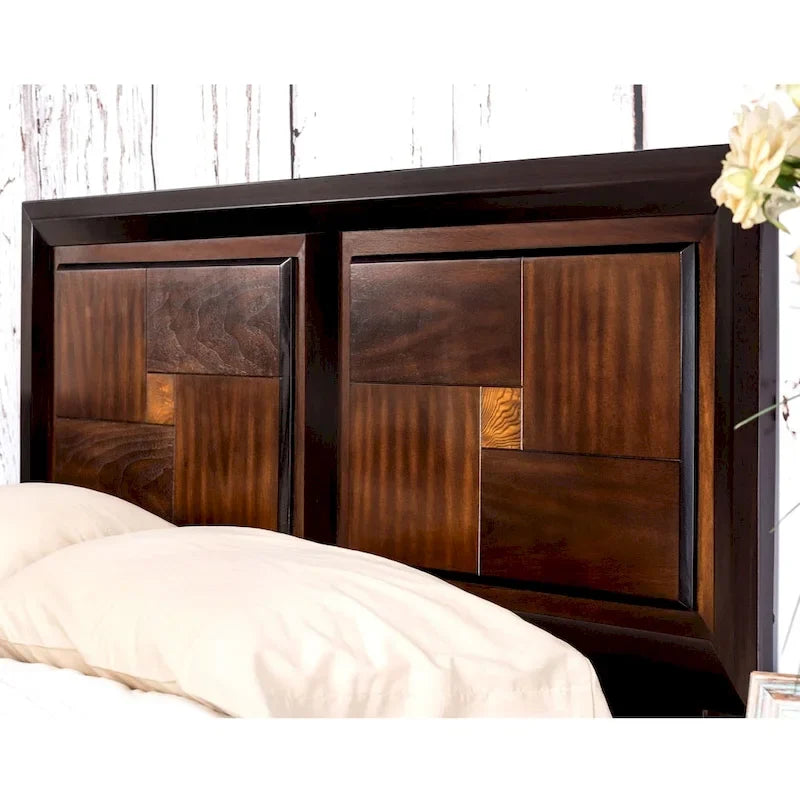 Sigh Rustic Walnut Solid Wood 3-piece Bedroom Set