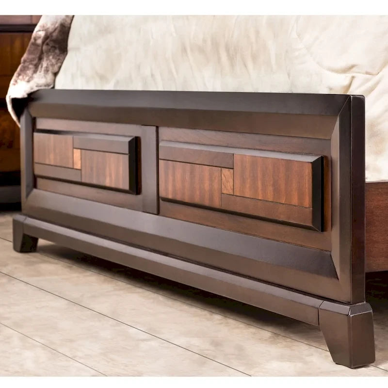 Sigh Rustic Walnut Solid Wood 3-piece Bedroom Set