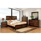 Sigh Rustic Walnut Solid Wood 3-piece Bedroom Set