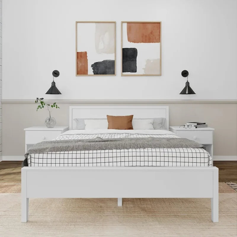 Letto matrimoniale con testiera a pannelli