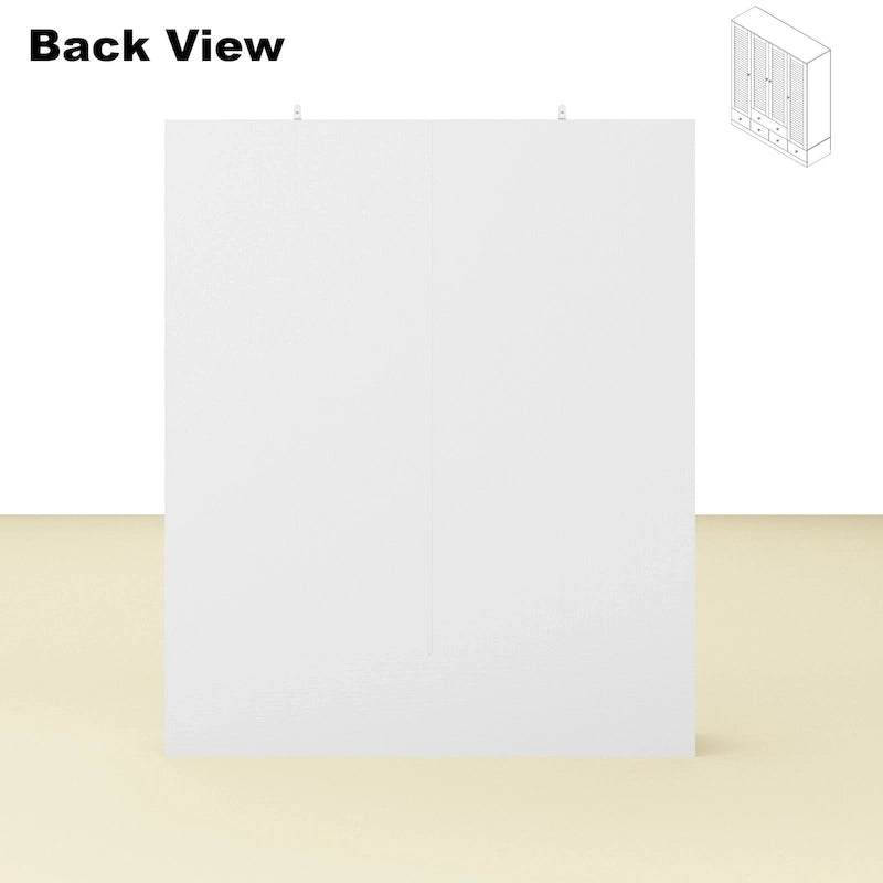 Wardrobe Armoire Closet 59W Large Freestanding Wardrobe Cabinet White