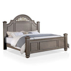 Vame Traditional Grey Wood 5-Piece Poster Bedroom Set by