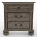 Vame Traditional Grey Wood 5-Piece Poster Bedroom Set by