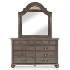 Vame Traditional Grey Wood 5-Piece Poster Bedroom Set by