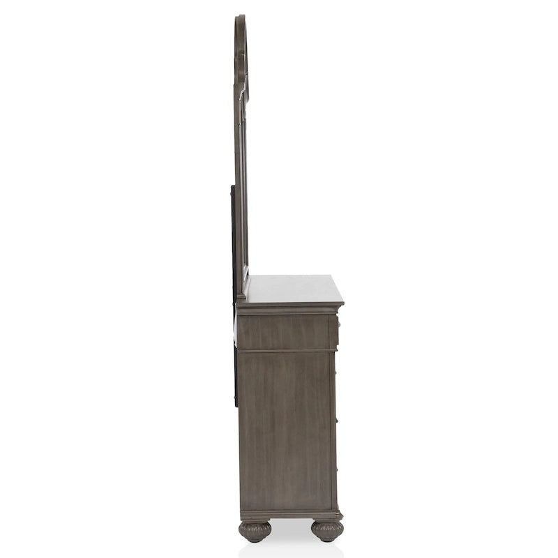 Vame Traditional Grey Wood 5-Piece Poster Bedroom Set by