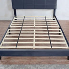 Letto contenitore Rosdale grigio imbottito con porte USB