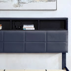 Letto contenitore Rosdale grigio imbottito con porte USB