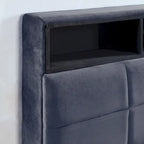 Letto contenitore Rosdale grigio imbottito con porte USB