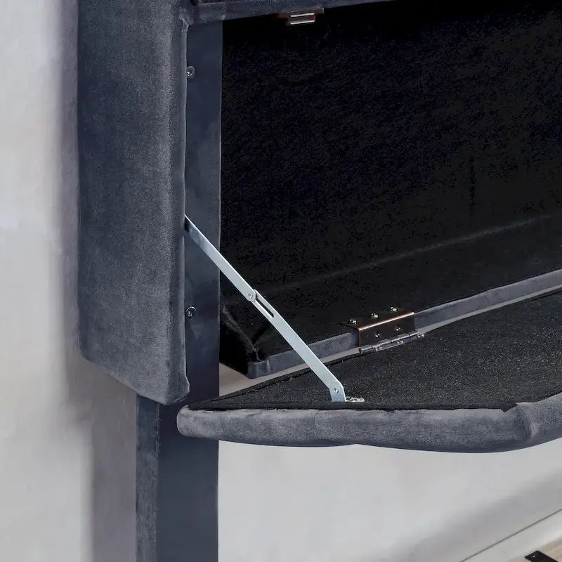 Letto contenitore Rosdale grigio imbottito con porte USB