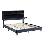 Letto contenitore Rosdale grigio imbottito con porte USB