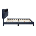 Letto contenitore Rosdale grigio imbottito con porte USB