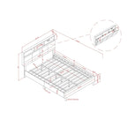 Letto contenitore Rosdale grigio imbottito con porte USB