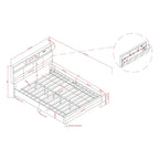 Letto contenitore Rosdale grigio imbottito con porte USB