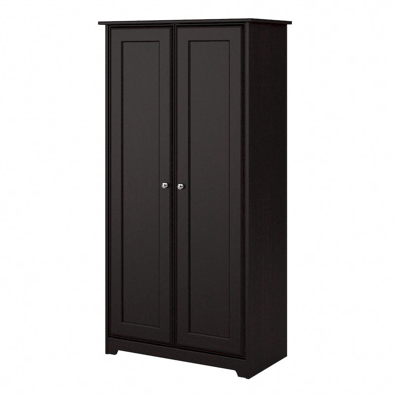 Armadio alto in rovere espresso con ante - 31.38L x 16.30W x 61.14H