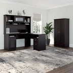 Armadio alto in rovere espresso con ante - 31.38L x 16.30W x 61.14H
