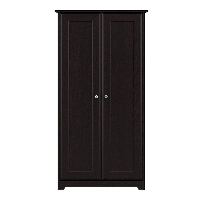 Armadio alto in rovere espresso con ante - 31.38L x 16.30W x 61.14H