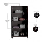Armadio alto in rovere espresso con ante - 31.38L x 16.30W x 61.14H