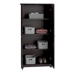 Armadio alto in rovere espresso con ante - 31.38L x 16.30W x 61.14H