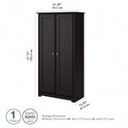 Armadio alto in rovere espresso con ante - 31.38L x 16.30W x 61.14H