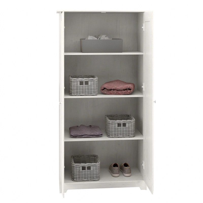 Armadio alto in rovere espresso con ante - 31.38L x 16.30W x 61.14H