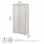 Armadio alto in rovere espresso con ante - 31.38L x 16.30W x 61.14H