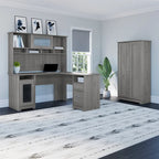 Armadio alto in rovere espresso con ante - 31.38L x 16.30W x 61.14H