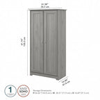 Armadio alto in rovere espresso con ante - 31.38L x 16.30W x 61.14H