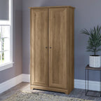 Armadio alto in rovere espresso con ante - 31.38L x 16.30W x 61.14H