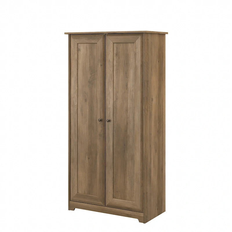 Armadio alto in rovere espresso con ante - 31.38L x 16.30W x 61.14H